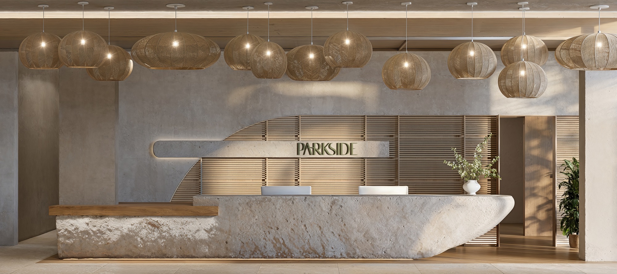 Curated PARKSIDE lobby with 24-hour concierge.